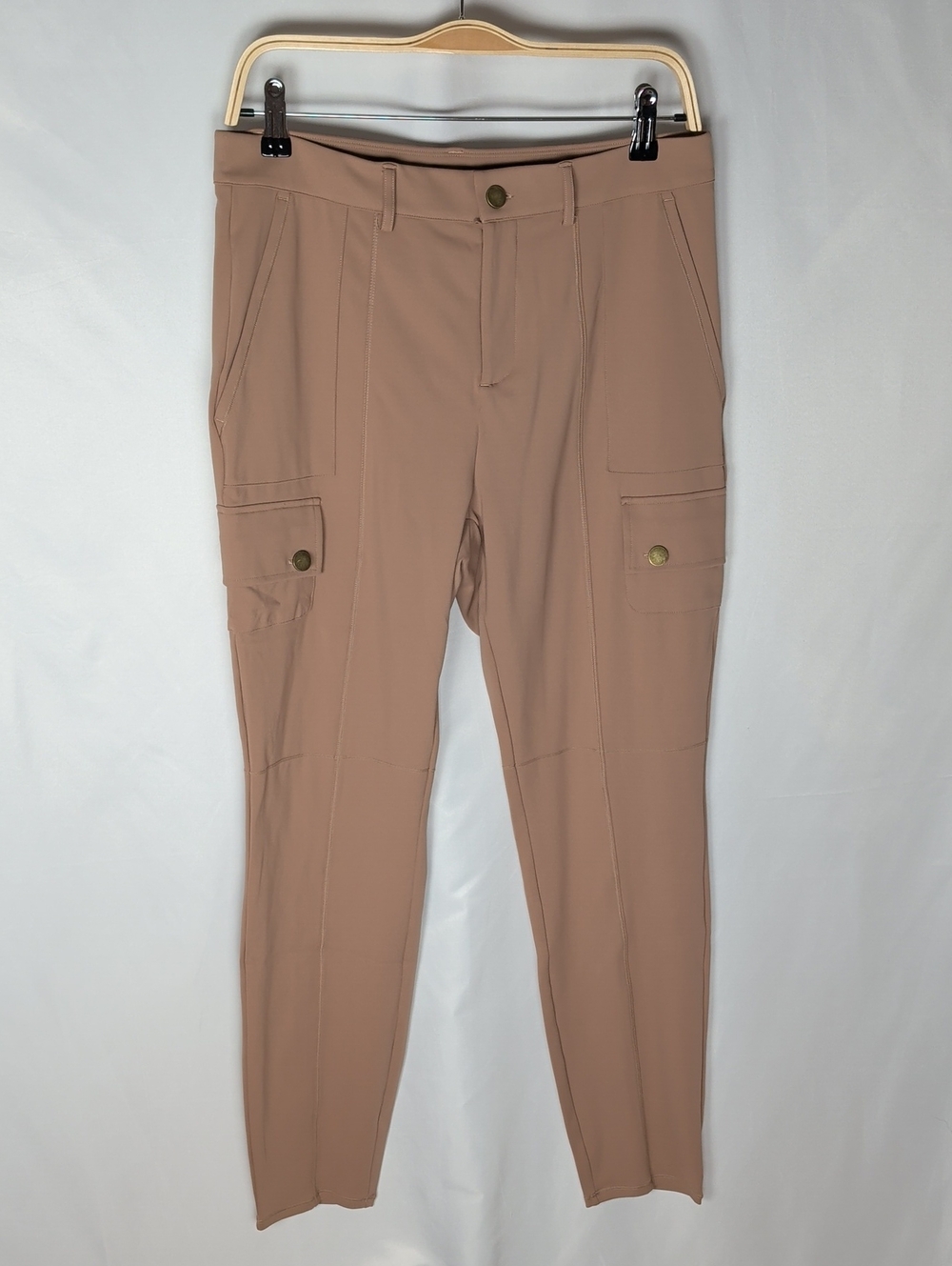 Halara Tall Taupe Tan HaloTek Air Cargo Pants High Rise Button Fly Tapered L